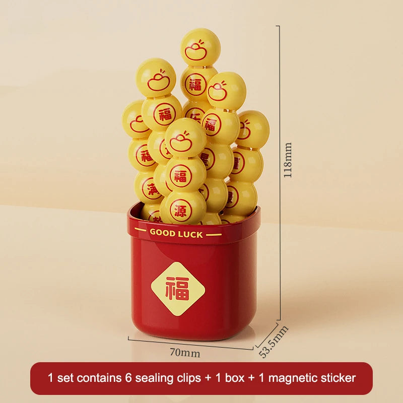 Simulated Candied Hawthorn Shape Sealing Clip Magnetic Refrigerator Qme Red