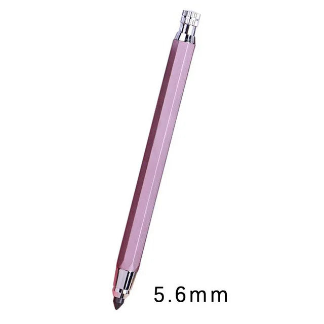 5.6mm Metal Mechanical Pencil And 2B/4B/6B/8B Pencil Refill For Writing Tool Sketch Comics Design Automatic Pencil Qme 1 pink pen