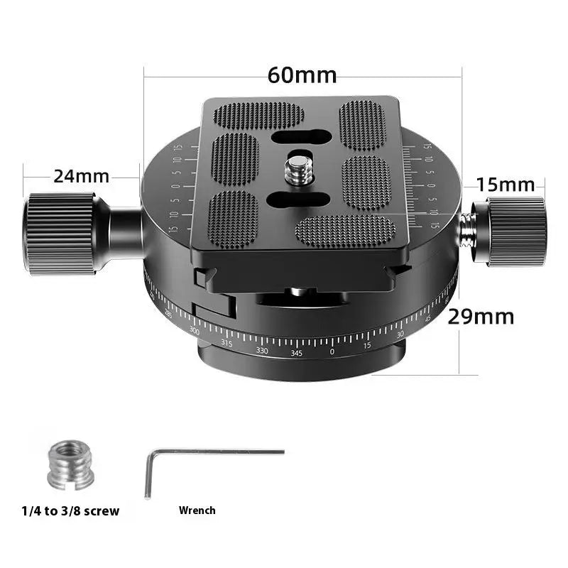 QJ-08 QJ-08S 360 Panoramic Rotating Quick Release Plate Clamp Tripod Qme QJ-08S