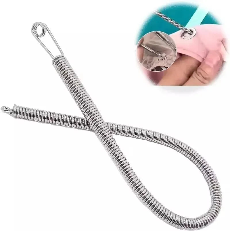 Bendable Spring Drawstring Threader Clip Pants Hoodies Elastic Band Lace Cord Flexible Drawstring Thread DIY Sewing Accessories Qme 2pcs