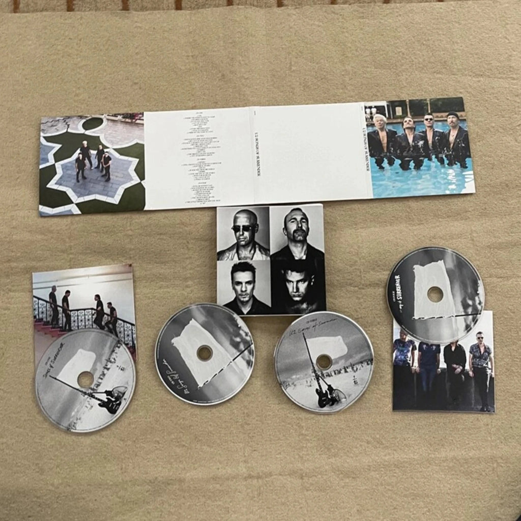 Rock Music 4CD Set with Iconic Black-and-White Band Portrait Cover, Sleek Minimalist Design + Stripped-Back Acoustic Versions Qme