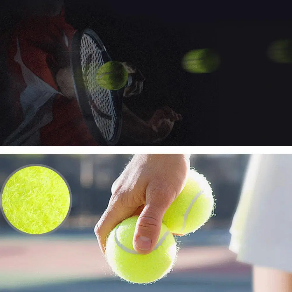 1PCS High Elasticity Tennis Professional Tennis Training Game Ball Outdoor Dogs Bite Chase and Chomp 63mm Tennis Ball Qme
