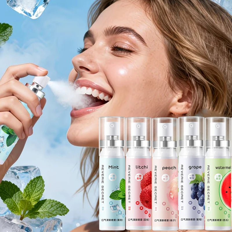 Convenient Breath Refreshing Spray Various Fruit Flavors Alcohol Care Qme One Unit litchi