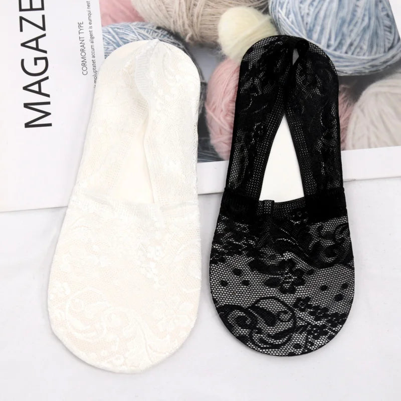 3 Pairs Women Girls Summer Thin Breathable Silicone Non-slip Ladies Qme