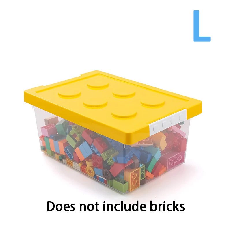 Kids Building Block Storage Box Toys Organizer Stackable Block Case Container Books Stationary Holder Sundries Snack Container Qme L Yellow