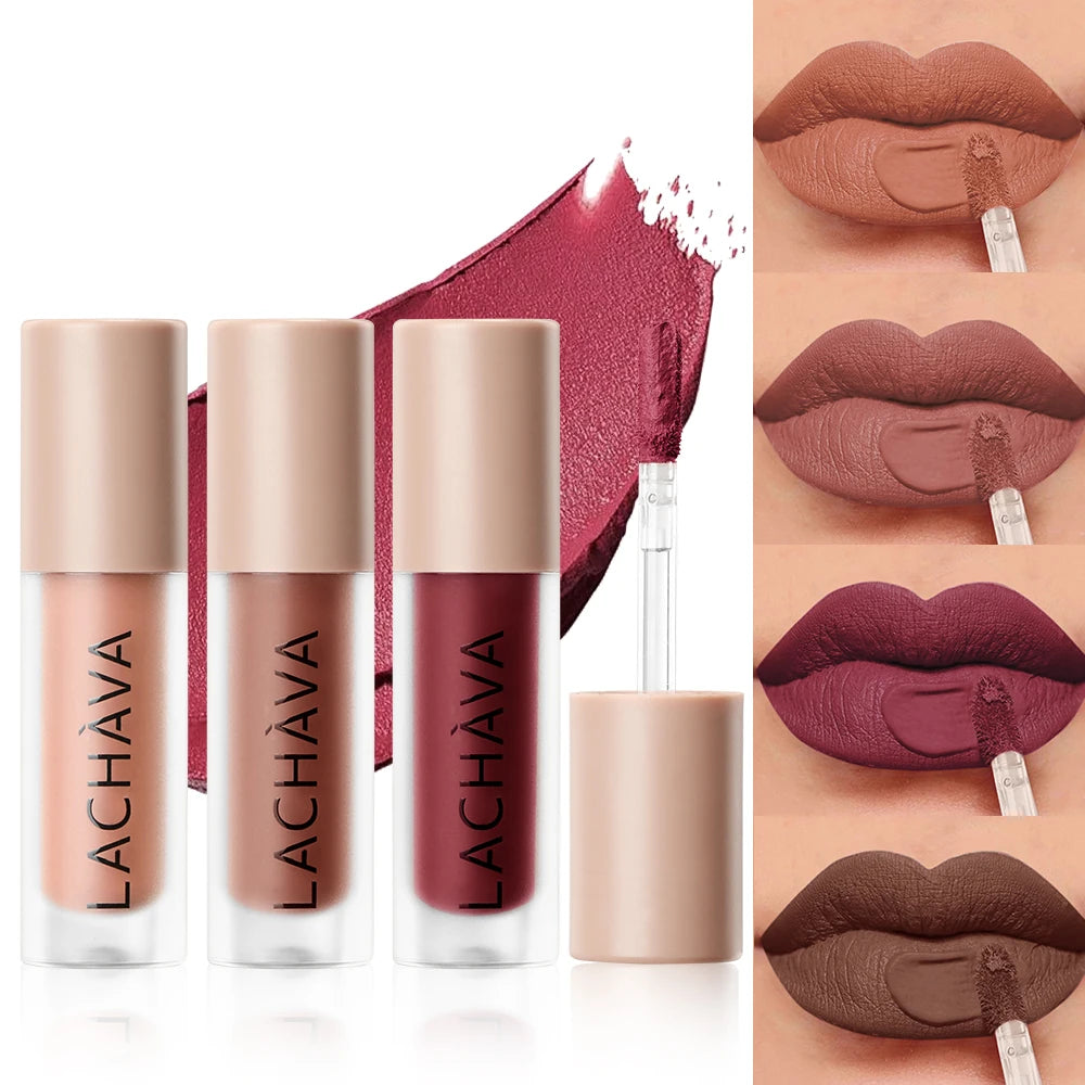 Matte Nude Lipstick Smooth Texture Long-lasting Water Resistance No Qme