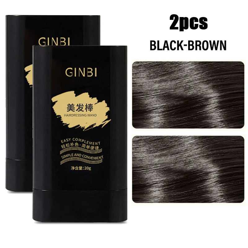 Temporary Hair Color Stick with Comb Natural Gray Coverage Black Brown Hair Root Touch Up Stick Portable Hair Color Non Greasy Qme 03 Black Brown 2pcs
