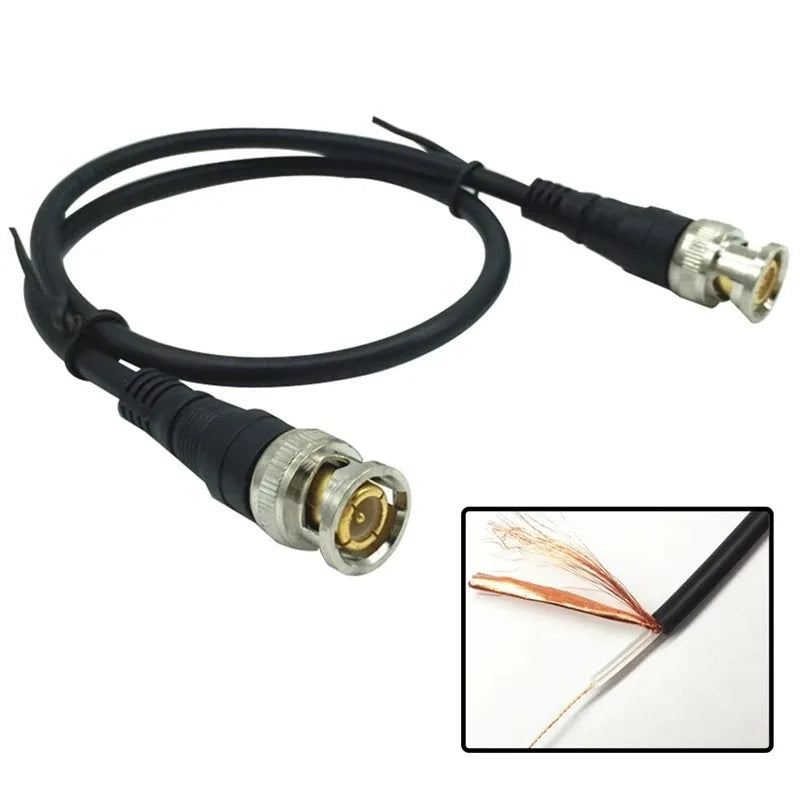 6pcs ESCAM Pure Copper BNC Male To Male Straight Crimp Q9 Head HD Monitor Line Double-head Video Cable 0.5 M Jumper Qme 0.5M