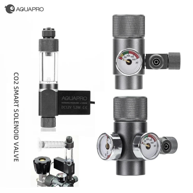 Aquarium Co2 Regulator Mini System Carbon Dioxide Reducer Solenoid Valve Cylinder Accessories Fishing Tank Akvarium Kit Bubble Qme
