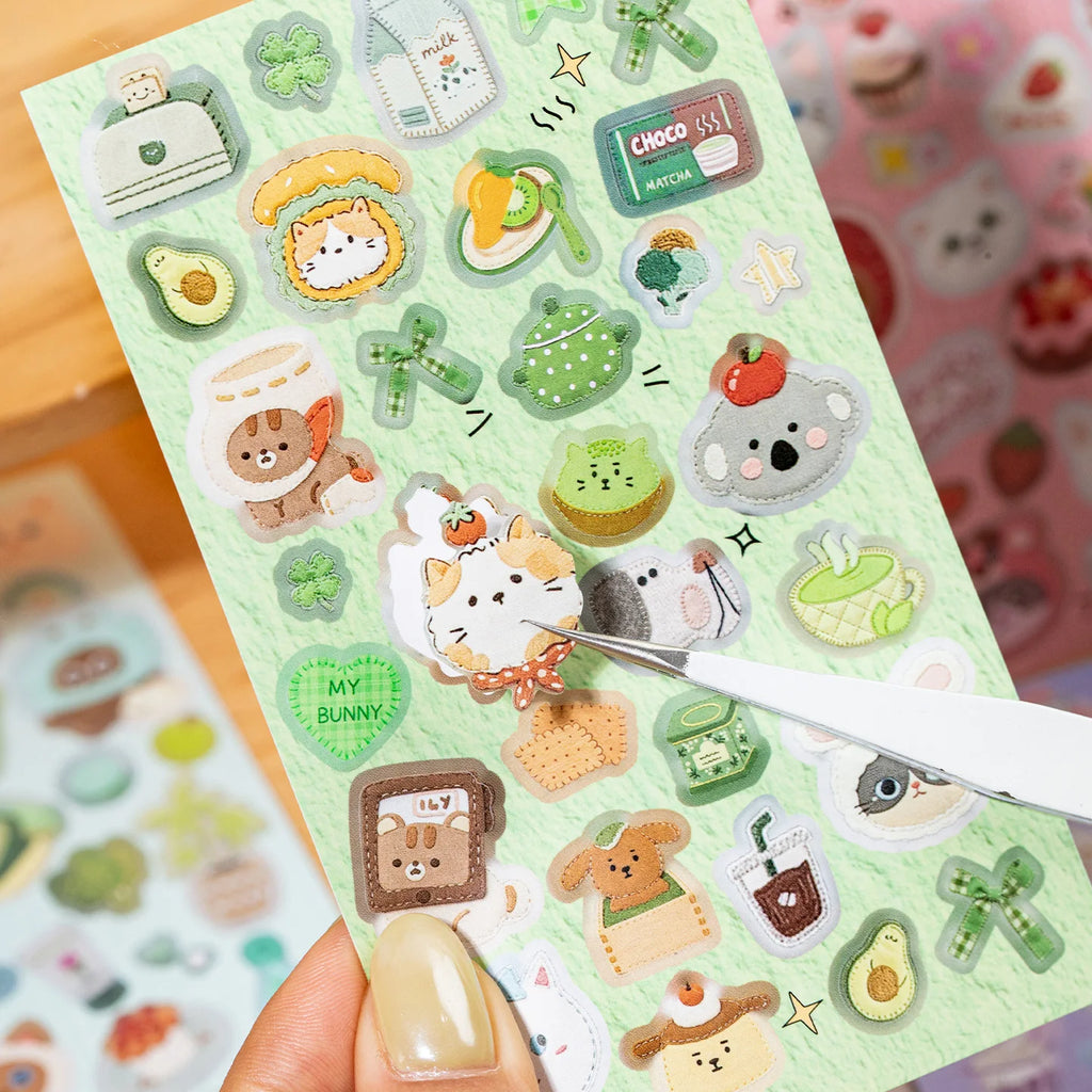 TIANZI 20 Pcs Retro Cartoon Die Cut Stickers Book Japanese Stationery for Scrapbooking Diary Handmade Decorative Supplies Qme