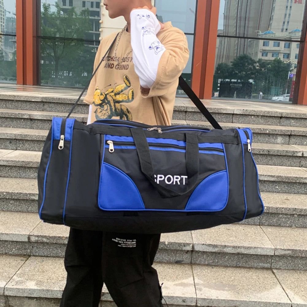 Oxford Fitness Bag Waterproof Fitness Training Bag Multifunctional Wear-resistant Adjustable Shoulder Strap for Outdoor Football Qme