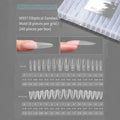 Dual Nail Forms Almond Extension Poly Gel Full Cover Reusable Molds Qme Transparent