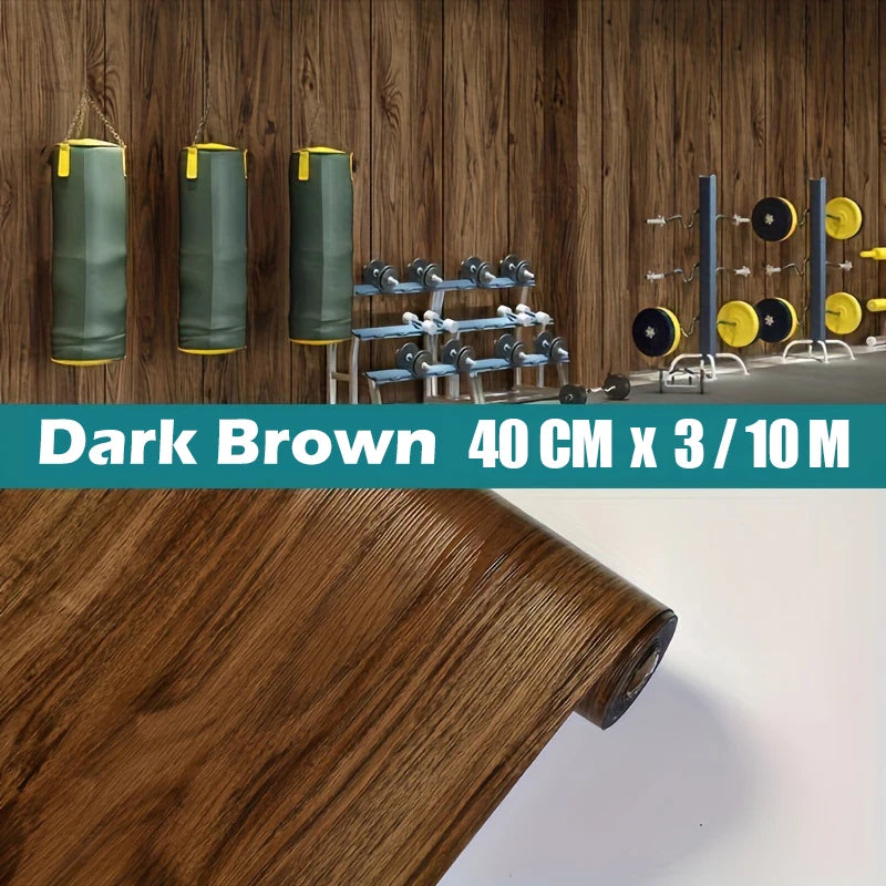 40CM Thickened Wood Grain Self adhesive Floor and Wall Sticker Background Wall Decoration for Bedroom Kitchen Living Room Qme A 40cmX10m
