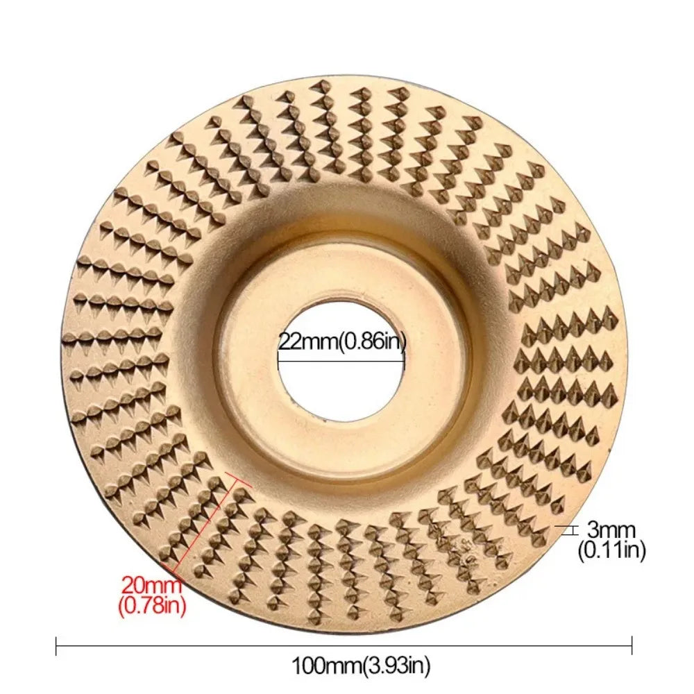Wood Shaping Grinding Disc For Angle Grinder Arc Bevel Carving Wheel Polishing Tool Woodworking DIY Craft Repair Accessory Qme 22mm Flat