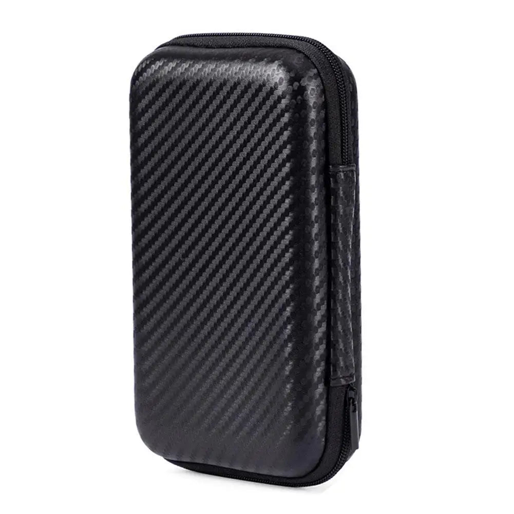 EVA Hard Protective Case For R35S/R36S Portable Game Console Bag Carbon Fiber Patterned Game Console Storage Bag Game Accessory Qme black