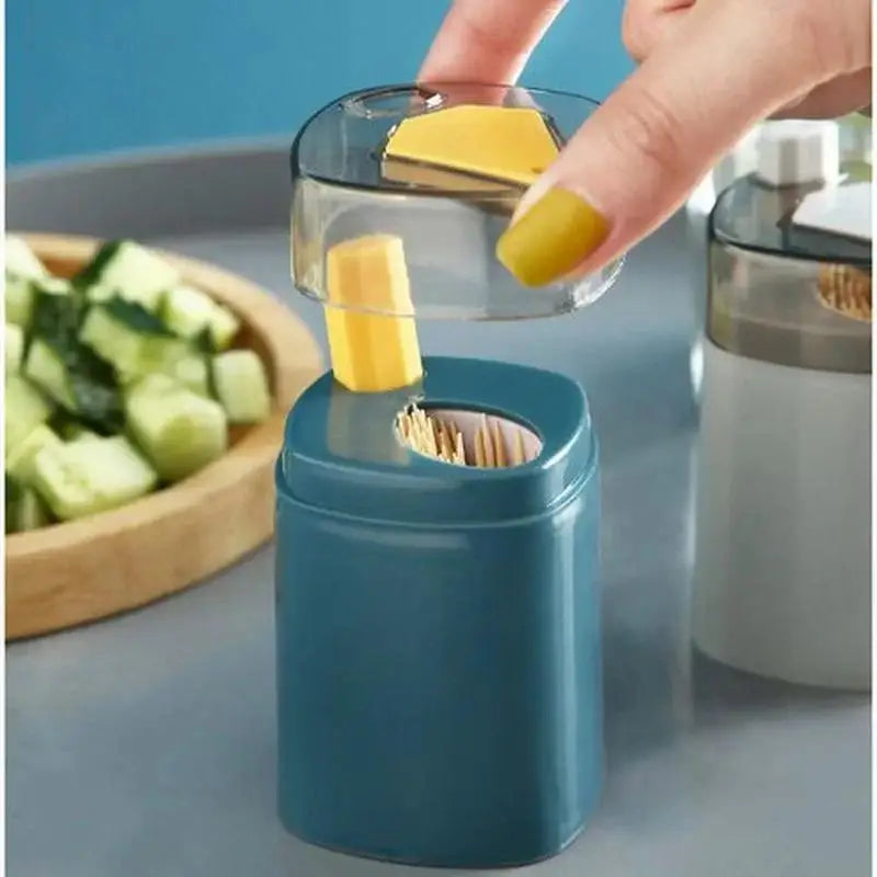 Toothpick Storage Box Living Room Dining Room Automatic Pop-up Toothpick Box Household Push Toothpick Holder Dispenser Qme