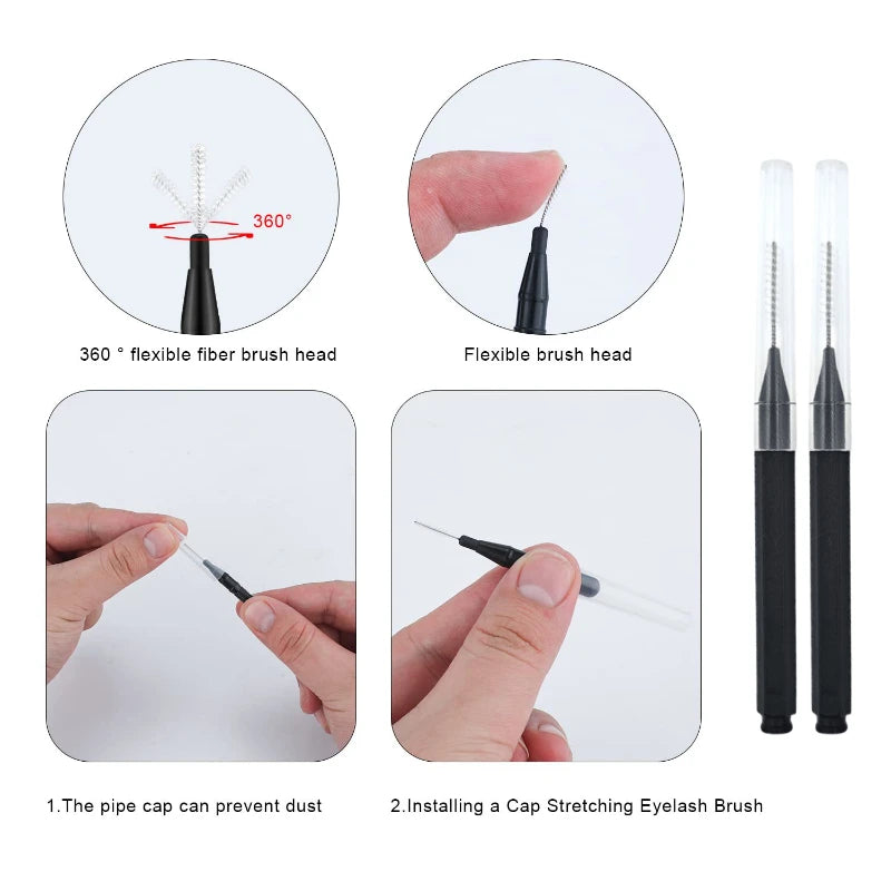 5/10/50PCS Mini Eyebrow Brush Brow Perm Brush Disposable Brow Lifting Brushes Bendable Micro Eyelash Brush Applicators Tools Qme
