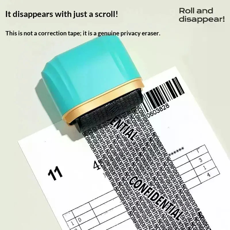 Rolling Type Stamping Garbled Characters Privacy Seal Express Delivery Anti Leakage Info Coverage With 3 Capsule Printing Ink Qme