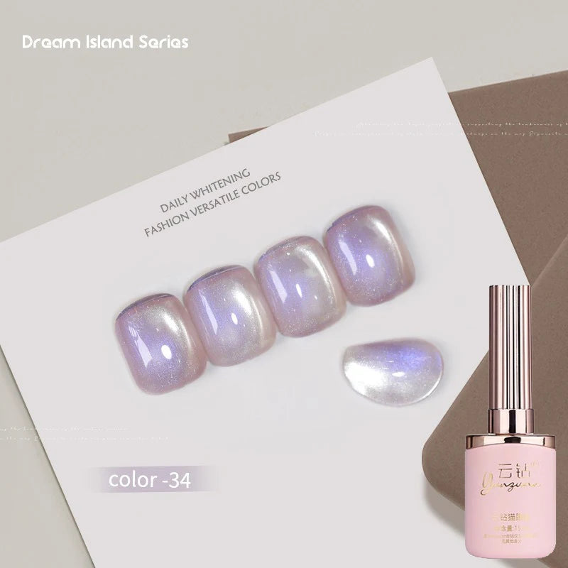 36 Colors Cat Eye Gel Polish Set, 15ml Magnetic Soak Off UV LED Gel Nail Kit, Fine Nano Pigment Shimmer Nail Art Manicure Qme 34