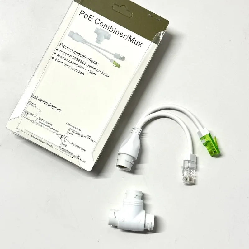 1PCS Standard POE Splitter Power Supply Module Power Separator Cable Combiner POE Splitter 1 to 2 POE Separation Qme