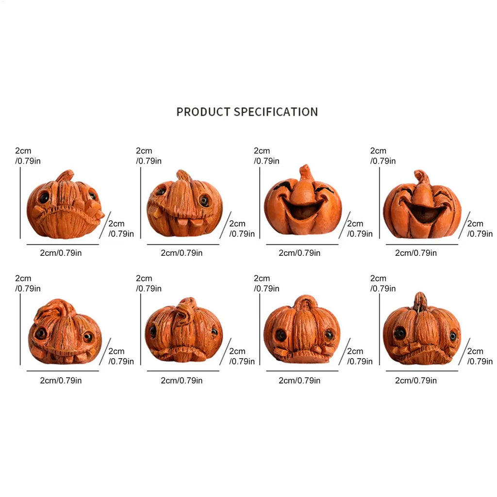 Decorative Pumpkins 16 Resin Halloween Figurines Miniature Sculpture Qme