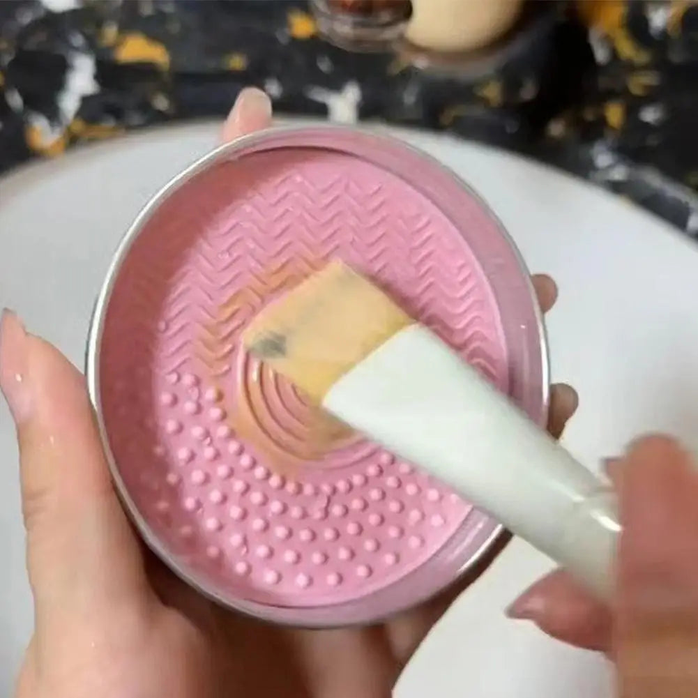 Makeup Brush Cleaner Solid Cleaning Mat Removes Cosmetic Pad Sponges Qme