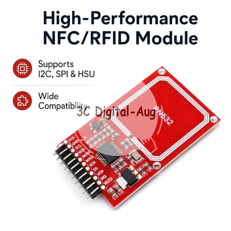 PN532 NFC RFID Read Write CV3 Module Built-in Antenna I2C SPI HSU Qme Default Title