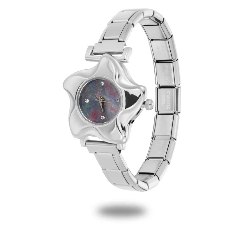 1PC Fashion Stainless Steel Ocean Series Seashell Starfish Watch Bracelet Bangle for Friend Birthday Men's Women's DIY Jewelrys Qme Style 36