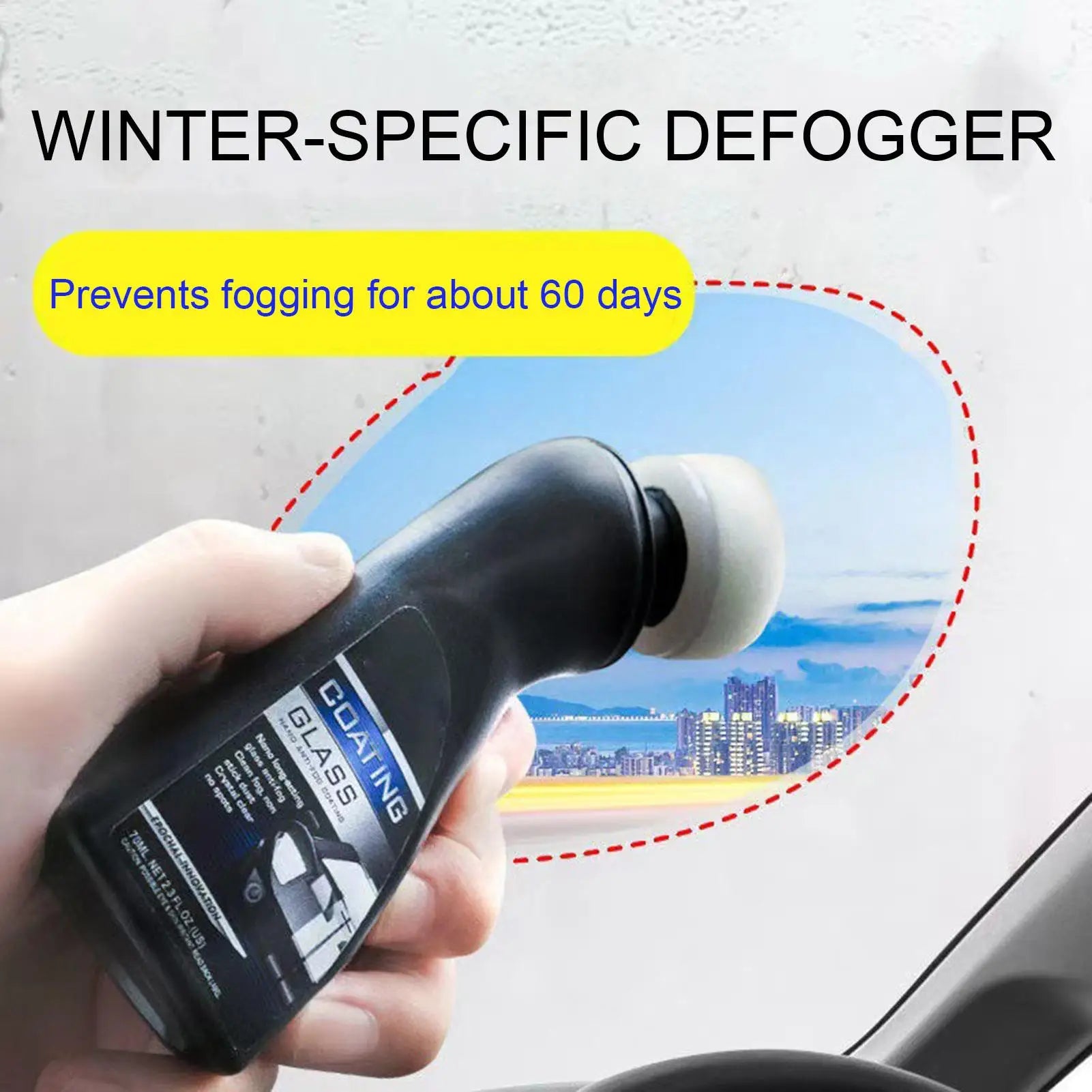Car Windshield Rainproof Agent 90ml Auto Windshield Waterproof Defogging Agent Safe and Gentle Car Care Tool for Truck SUV RV Qme