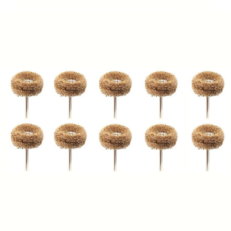 10/20pcs Mini Drill Abrasive Brush Nylon Buffing Polishing Wheel Dremel Rotary Hand Tool Accessories Set Rust Remover Qme 10pcs Yellow