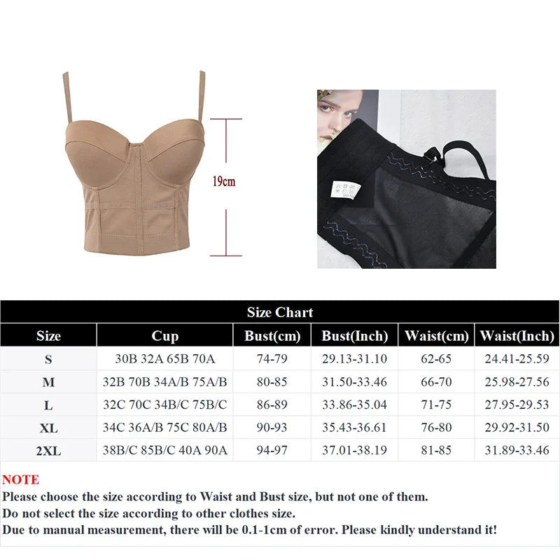 Mesh Push Up Bralet Women's Corset Bustier Bra Night Club Party Long Cropped Top Vest Plus Size Tank Top Women White Corset Qme