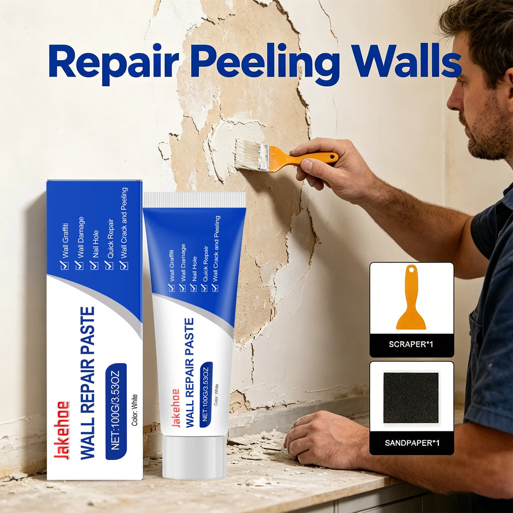 Wall Repair Paste Repair Wall Damage & Graffiti Fill Nail Hole Prevent Wall Cracking Peeling Restore Smoothness Wall Repair Kit Qme