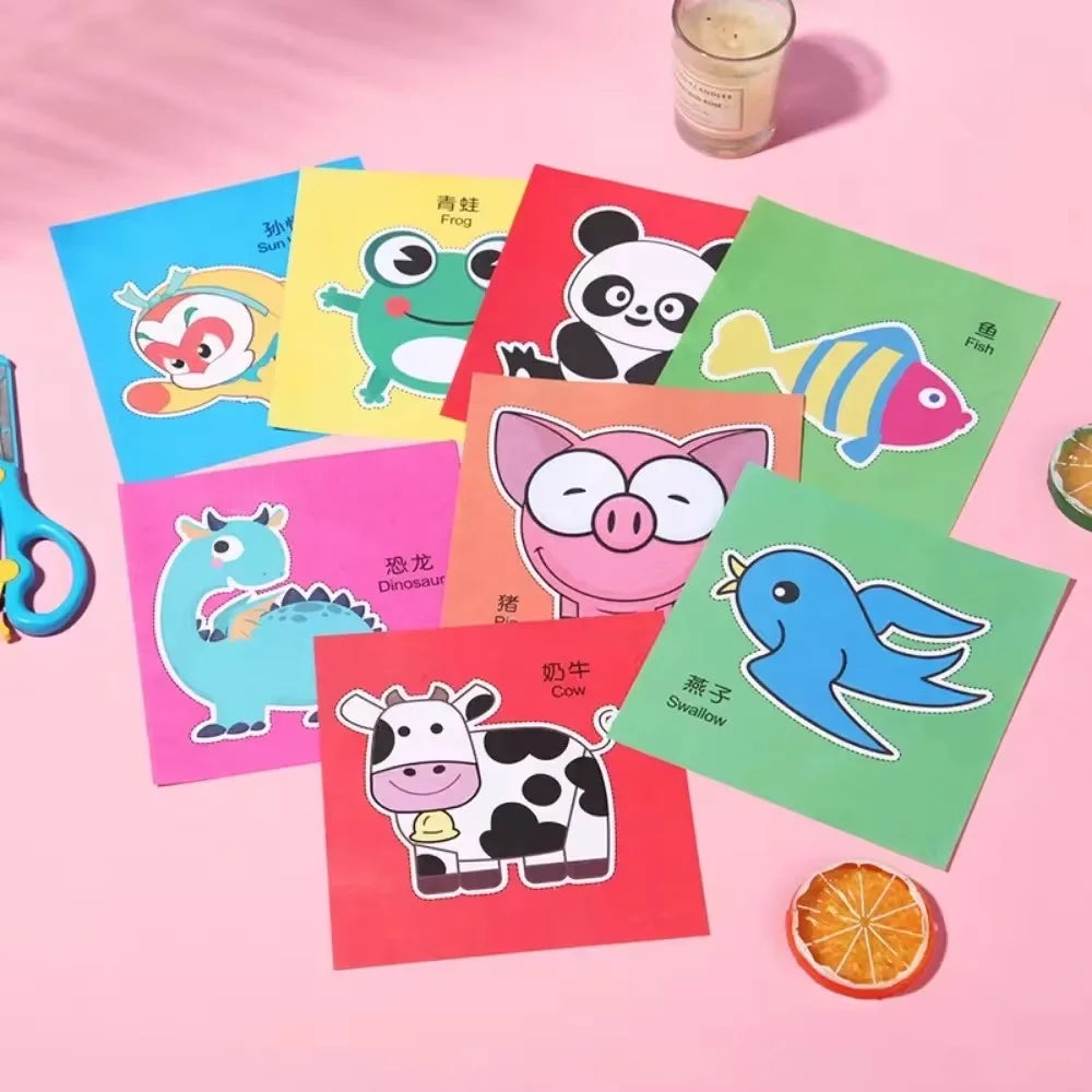 Handmade Paper Cut Book Kids Craft Toys DIY Cartoon Scrapbooking Art Qme