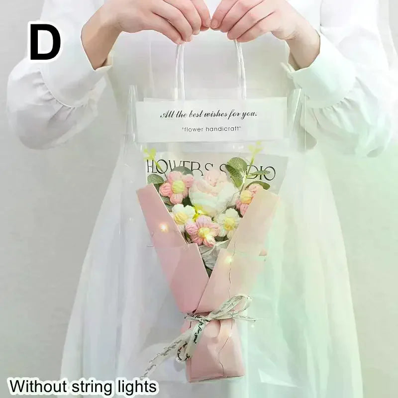 1Pcs Rose Sunflower Artificial Flowers Bouquet For Woman Girlfriend Gifts Valentine's Day Decoration Mother's Day Gifts Ornament Qme