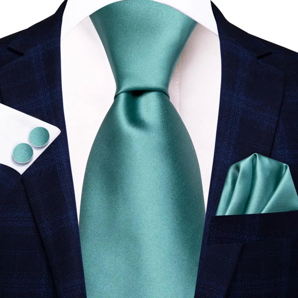 Hi-tie Light Blue Striped Novelty Wedding Tie Men Handky Cufflinks Qme 3412