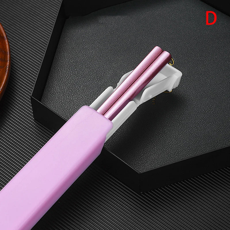 Portable Non-slip Chopsticks Storage Box Holder 304 Stainless Steel Qme D
