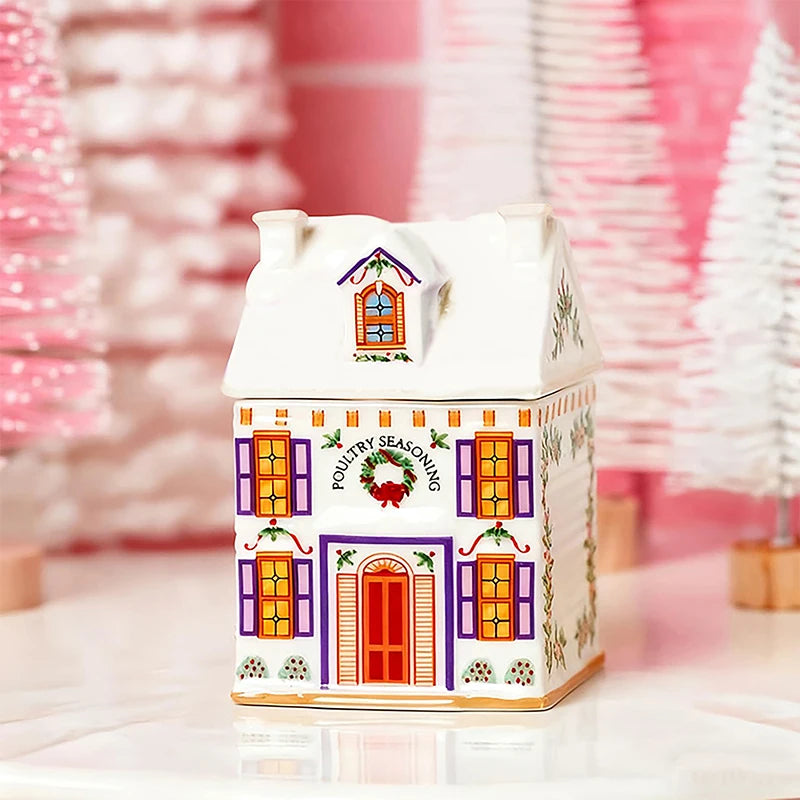 Holiday Village Spice House Mini Christmas Gingerbread Houses Jars Qme D