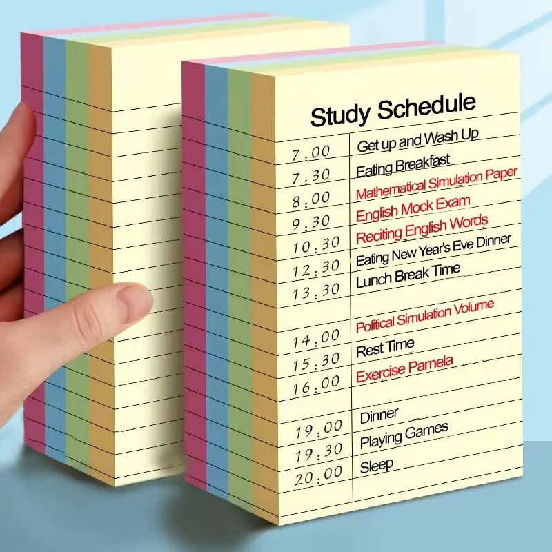 200sheets Line Sticky Notes 4 Colors Portable Student Note Marker Writing Sticky Notes Self-Adhesive Easy To Apply Notepad Qme