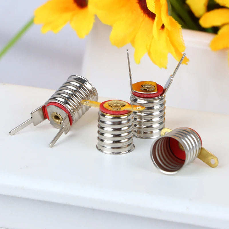 10Pcs E10 Lamps Base Holder Bulbs Light Base Socket Home Experiment Circuit Electrical Test Accessories Qme