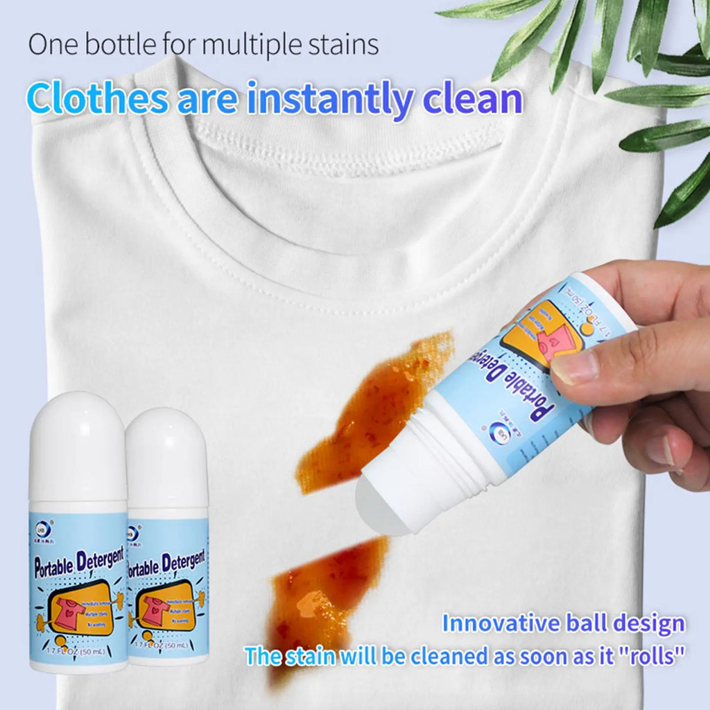 50ml Clothing Stain Removal Rolling Bead Portable Washing-Free Emergency Fast Clear Cleaner for Small Greasy Filth on T-Shirt Qme