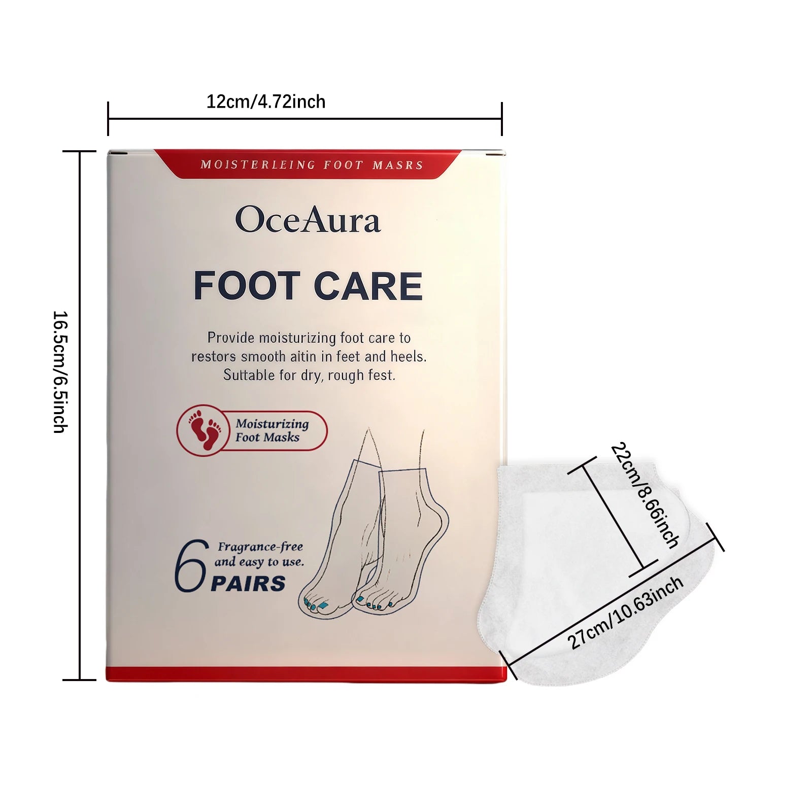Shea Butter Moisturizing Foot Mask Gentle Exfoliation Remove Dead Skin Relieve Foot Soft Smooth Hydrated Feet Masks Skin Care Qme 6Pairs Boxed