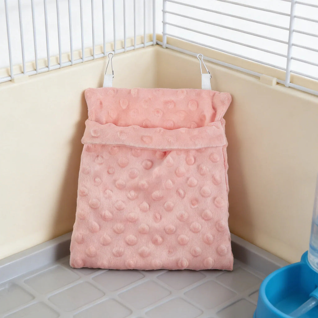 5Pcs Sugar Glider Sleeping Bag Soft Warm Nest Hanging Hammock Cage Bed Small Animal Hideout Hamster Squirrel Hanging Hamster Bed Qme