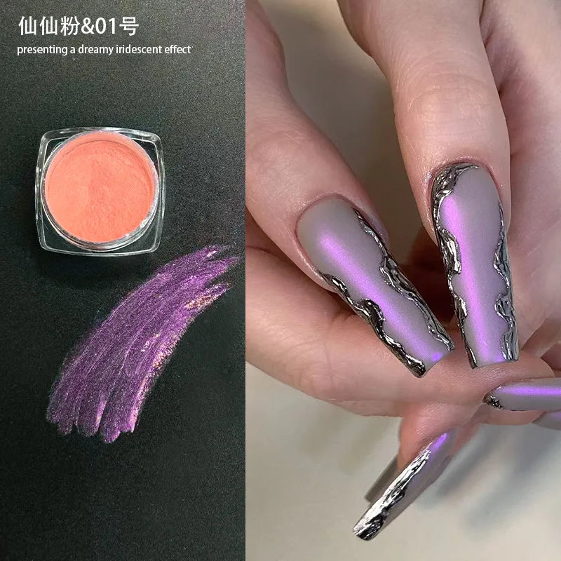 Icy Aurora Glitter Powder Fairy Nail Polarizing Shine Transparent
