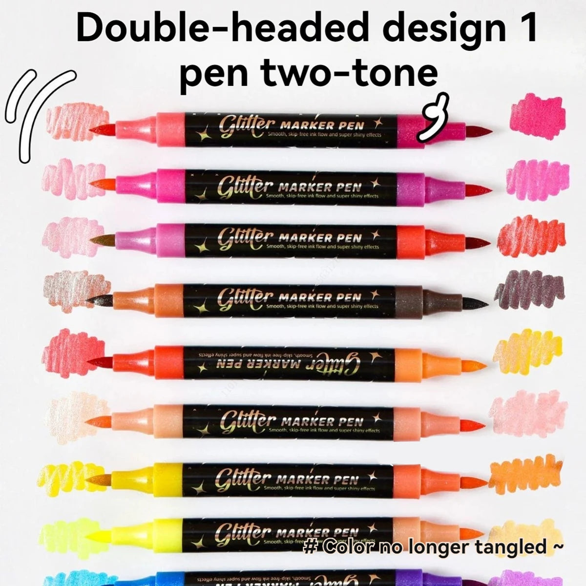 12-48 Metal Glitter Marker Pens Sparkly And Shiny, Double Tips, for Painting,Ceramic, Glass,Scrapbooking, DIY Craft Making Qme