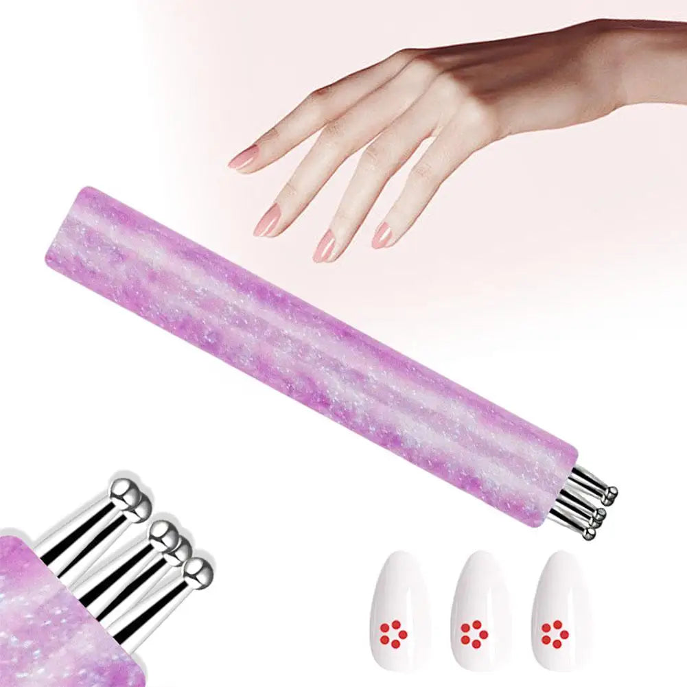 Acrylic Starry Sky Handle Nail Art Brush | Stainless Steel Bristles, Essential for Beginners and Nail Enthusiasts Qme