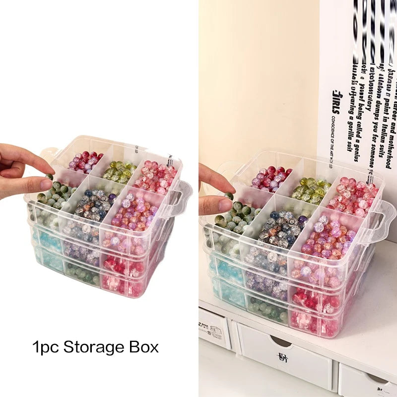 1/3/5 Tier Adjustable Stackable Compartment Slot Plastic Storage Box For Organizing Toys Jewelry Accessories Qme