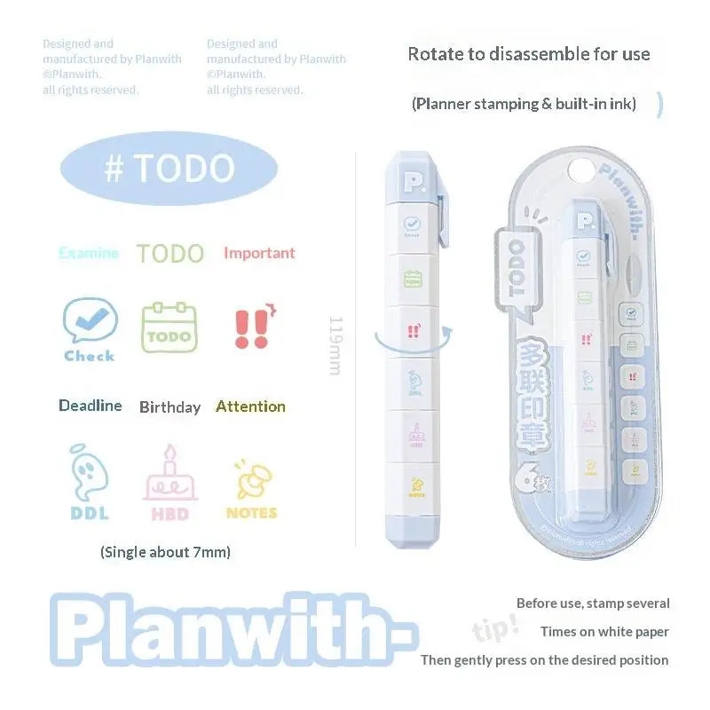 Cute Kawaii Multilink Mood Stamp Lightweight INS Decor Journal Qme A12