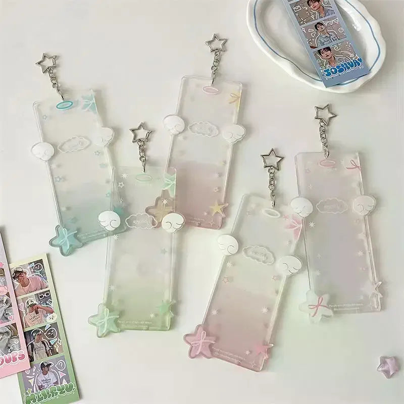Cute Star Four-compartment Photocard Holder Acrylic Card Idol Photo Qme