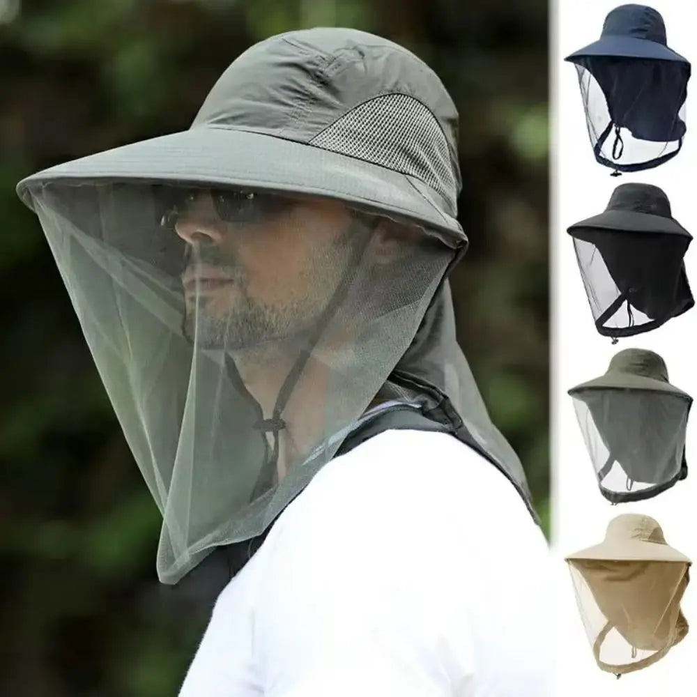 Lightweight Foldable Bee Mosquito Hat UPF50+ Wide Brim Net Cover Qme