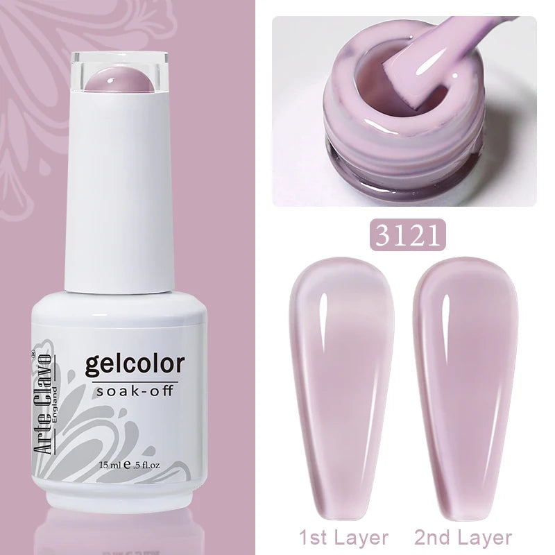 Arte Clavo Solid Gel Nail Polish Rainbow Summer Varnish Soak Off